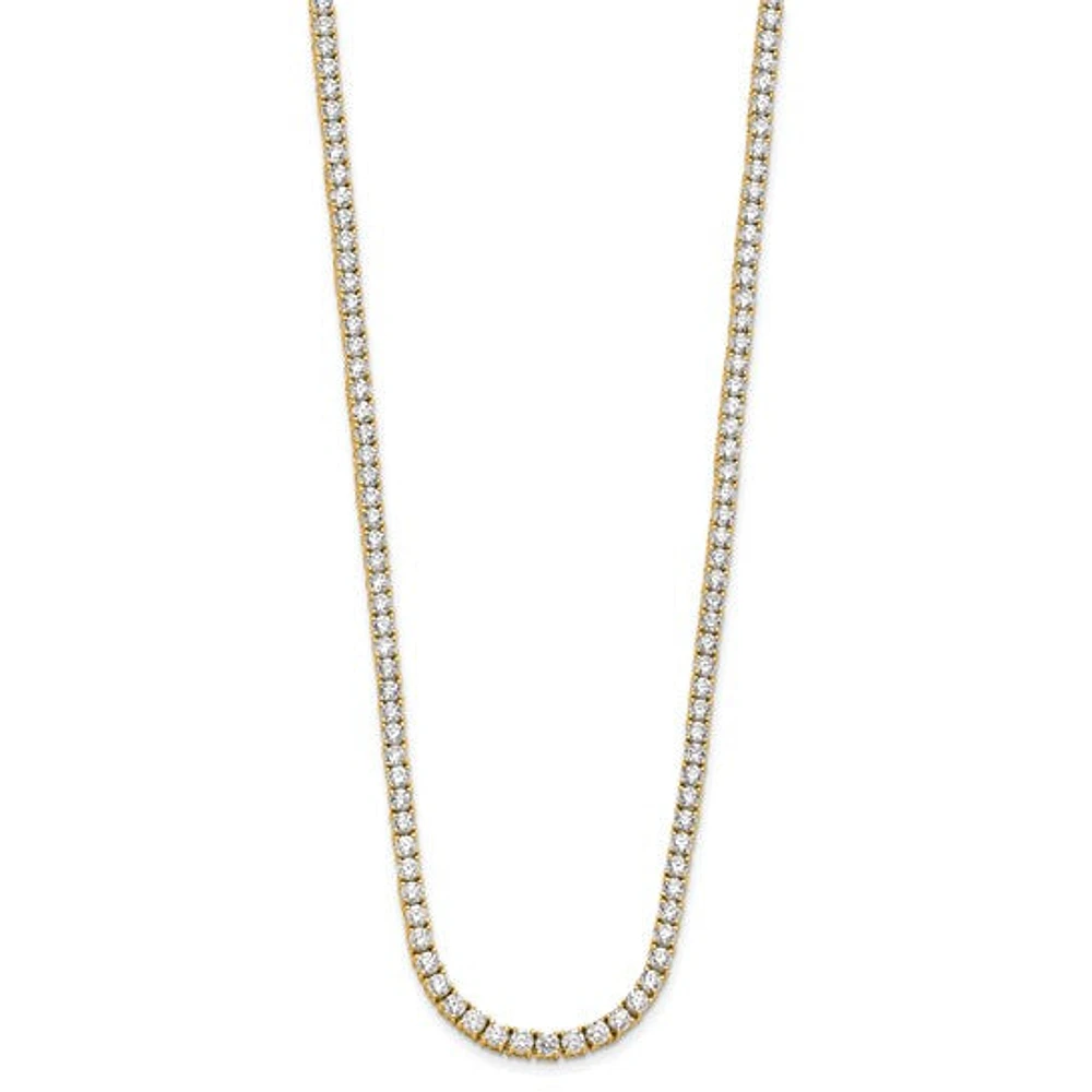 14K Yellow Gold 10.00cttw Lab Grown Diamond Tennis Style Necklace - 16”