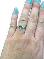 10K Yellow Gold 1.15cttw Swiss Blue Topaz and 0.03cttw Diamond Ring