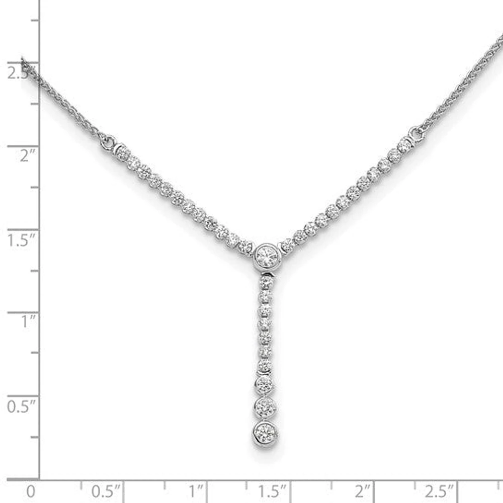 14kw 1.00cttw Lab Grown Diamond Tennis Style Bolo Necklace - Adjustable up to 20”