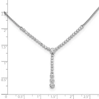 14kw 1.00cttw Lab Grown Diamond Tennis Style Bolo Necklace - Adjustable up to 20”