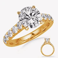 14K Round Brilliant Cut Diamond Ring