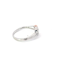 10K White Gold Heart Shape 0.054cttw Diamond Ring, size 6.5