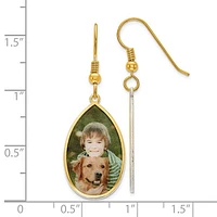 Sterling Silver/Gold-plated Teardrop Picture Jewelry Earrings - MADE TO ORDER