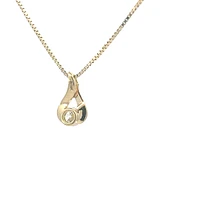 14K Yellow Gold 0.25 cttw Canadian Diamond Pendant, 18"