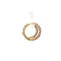10K Yellow Gold 0.25cttw Ruby Hoop / Huggie / Hinged Earrings