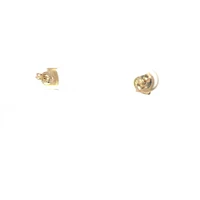 10K Yellow Gold 0.04cttw Diamond Heart Stud Earrings