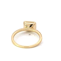 14K Yellow Gold  1.28cttw Blue Topaz and 0.14cttw Diamond Ring - Size 6