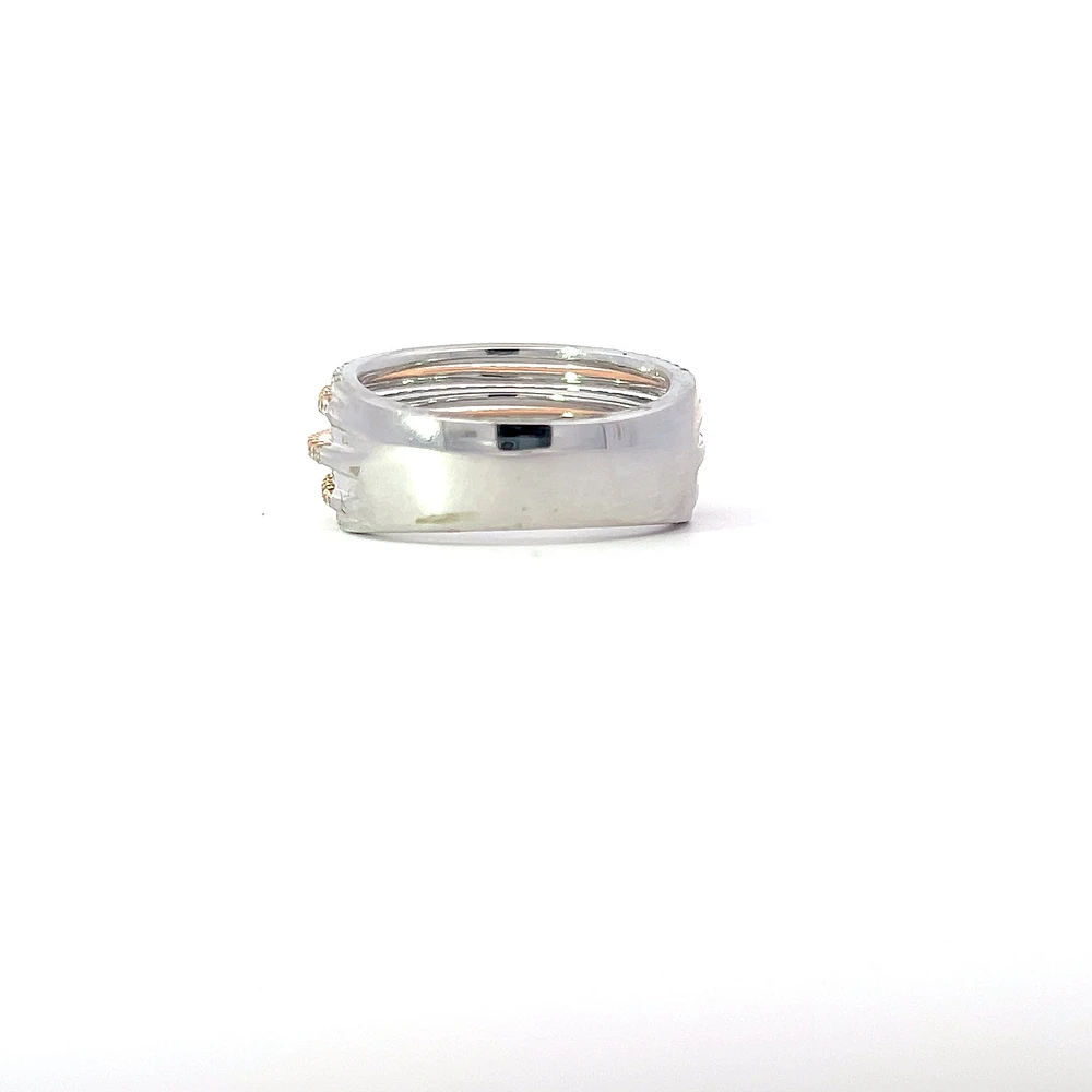 14K White & Rose Gold Diamond Ring - size 6.5