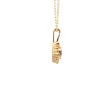 10K Yellow Gold Amethyst and Diamond Pendant - 18 inches