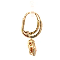14K Yellow Gold Citrine and Diamond Dangle Earring