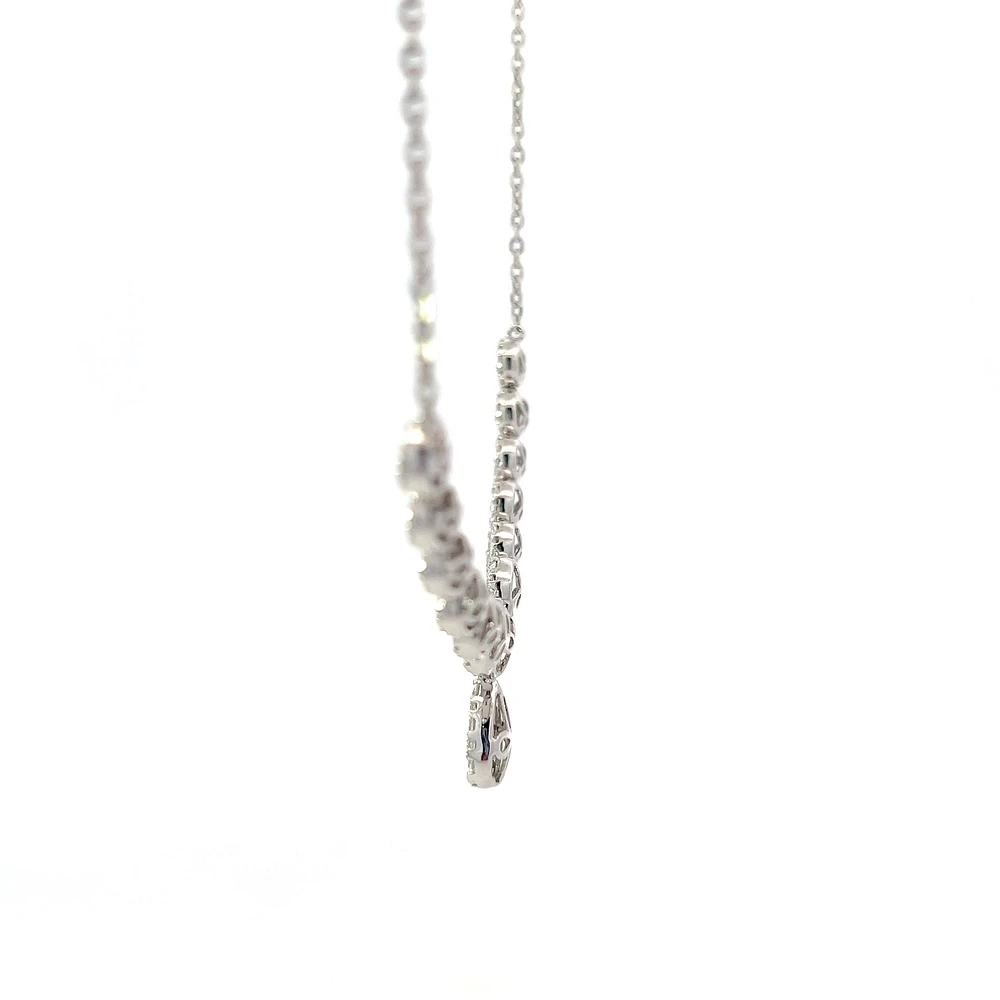 14K White Gold 3.00cttw Diamond Necklace, 18"