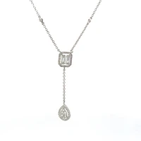 14K White Gold 0.65cttw Diamond Necklace, 18"