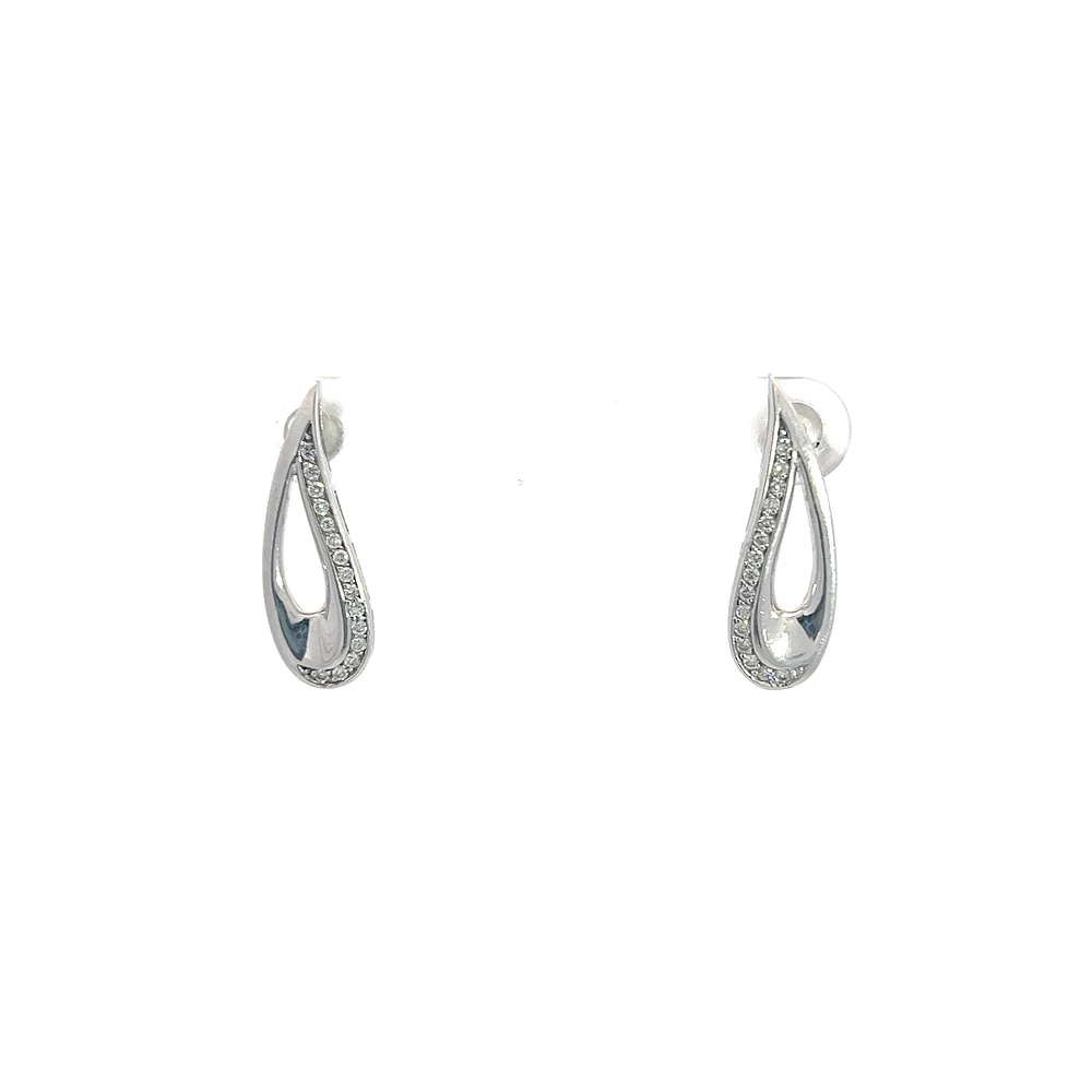 10K White Gold 0.20cttw Diamond Earrings