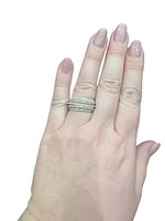 14K White & Rose Gold Diamond Ring - size 6.5