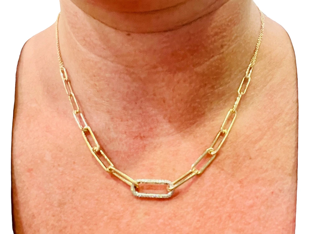 10K Yellow Gold 0.82 cttw Diamond Necklace - 18"