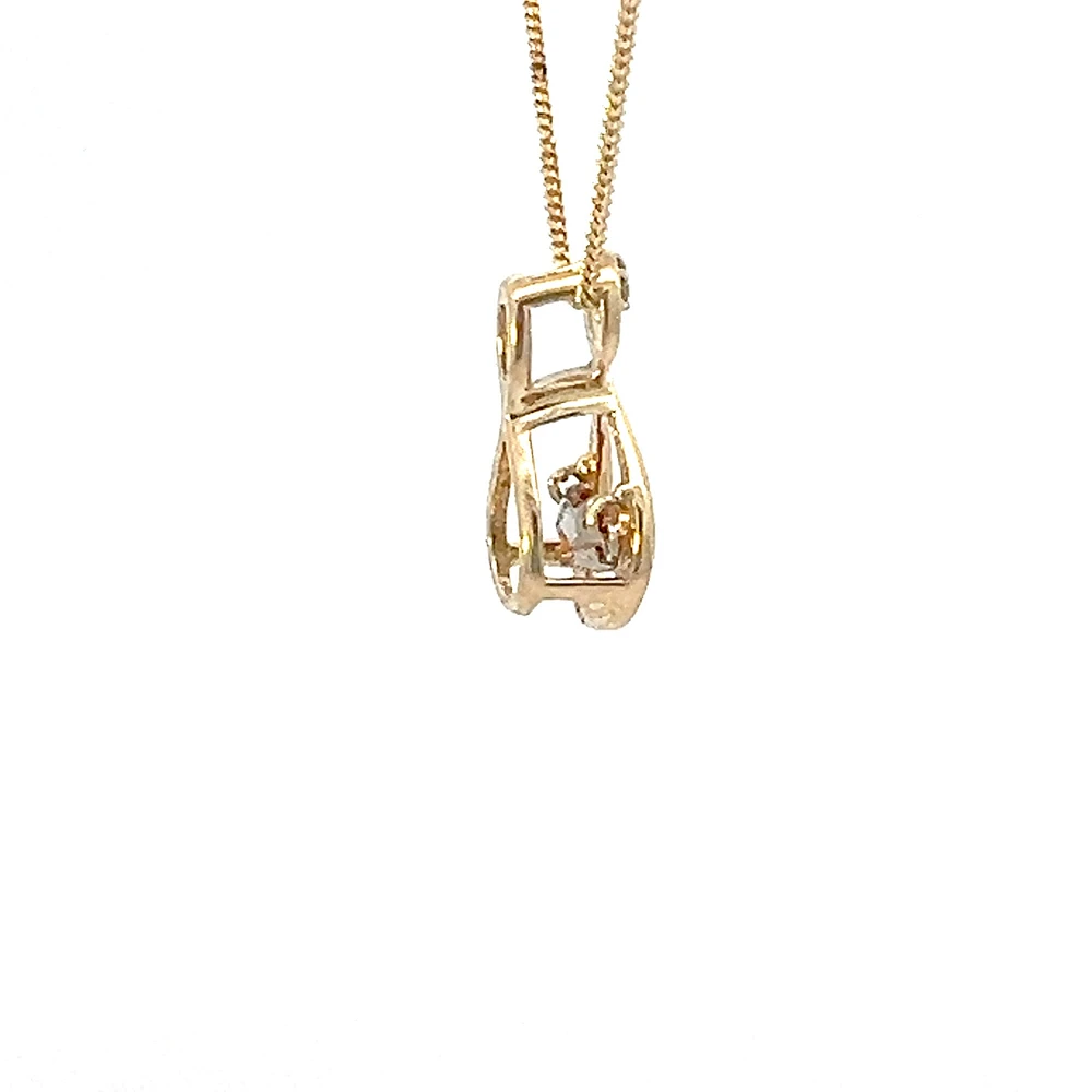10K Yellow Gold Citrine and Diamond Pendant