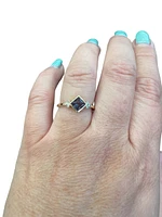 10K Yellow Gold  Created Alexandrite and Diamond Ring, size 7
