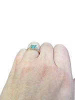 10K Yellow Gold 1.15cttw Swiss Blue Topaz and 0.03cttw Diamond Ring
