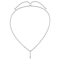 14kw 1.00cttw Lab Grown Diamond Tennis Style Bolo Necklace - Adjustable up to 20”