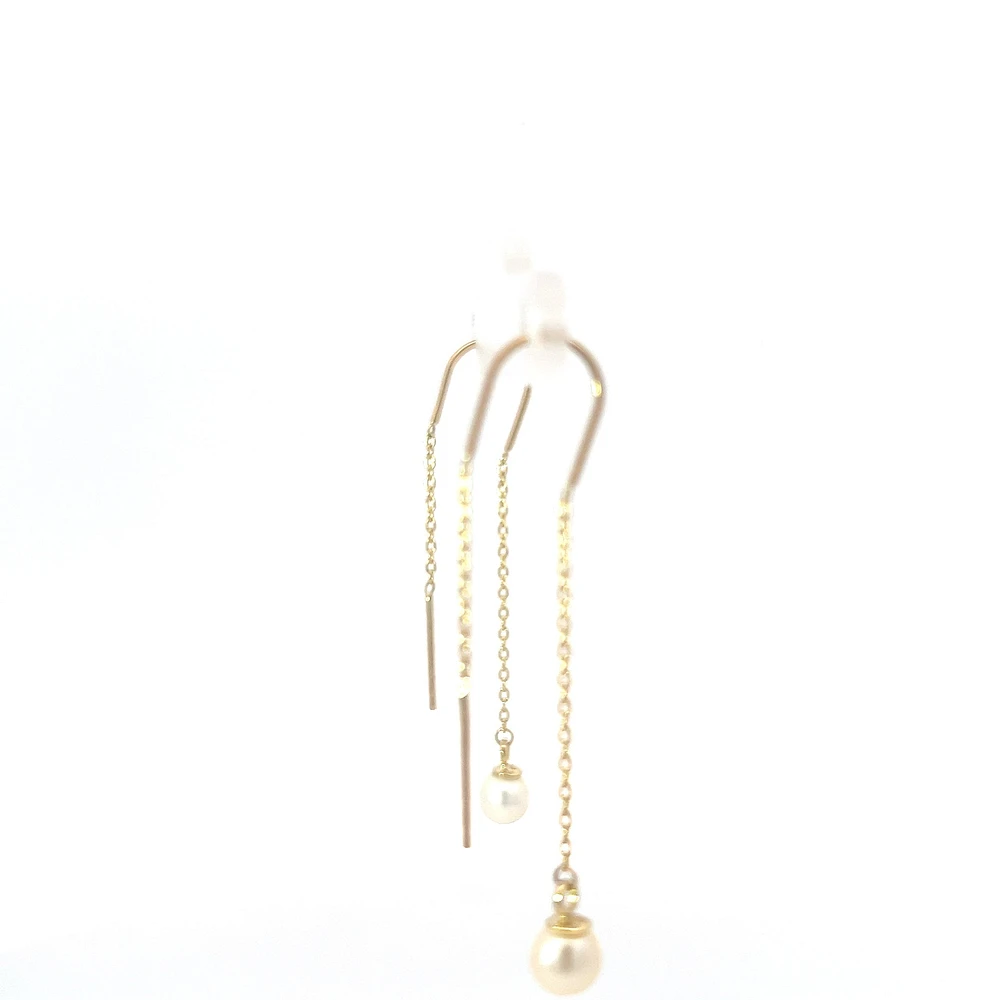 10K Yellow Gold Threading Earrings