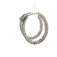 925 Sterling Silver Cubic Zirconia Oval Huggies