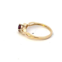 10K Yellow Gold 0.55cttw Garnet and 0.015cttw Diamond Ring