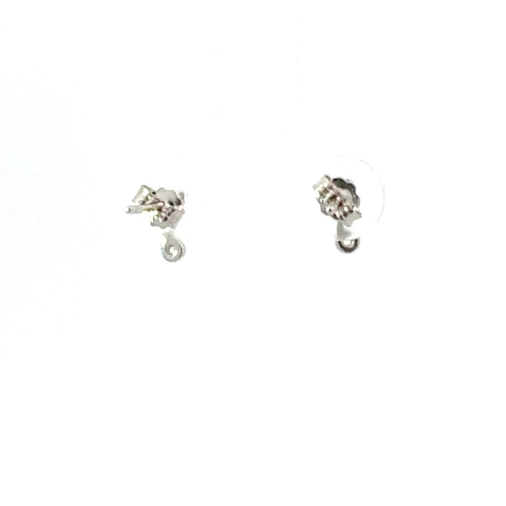 925 Sterling Silver Cubic Zirconia Musical Note Earrings