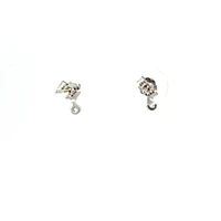 925 Sterling Silver Cubic Zirconia Musical Note Earrings
