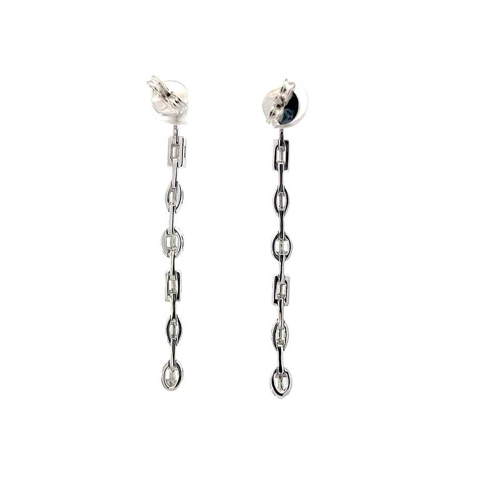 14K White Gold 0.89cttw Diamond Earrings