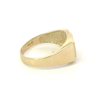 10K Yellow Gold 0.016cttw Diamond Gents Signet Ring, 10 - / 7