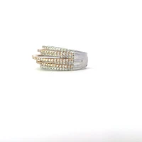 14K White & Rose Gold Diamond Ring - size 6.5