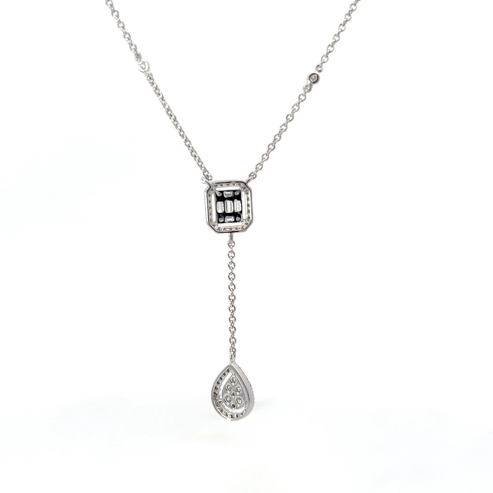 14K White Gold 0.65cttw Diamond Necklace, 18"