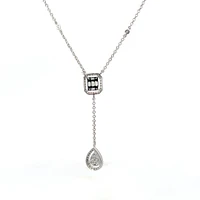 14K White Gold 0.65cttw Diamond Necklace, 18"
