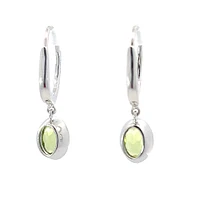 14K Gold Peridot and Diamond Earrings
