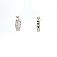 925 Silver Earrings Rainbow Coloured Cubic Zirconia Huggies