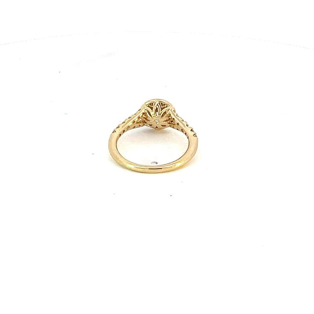 14K Yellow Gold 0.75cttw Round Brilliant Cut Canadian Diamond Engagement Ring - / White