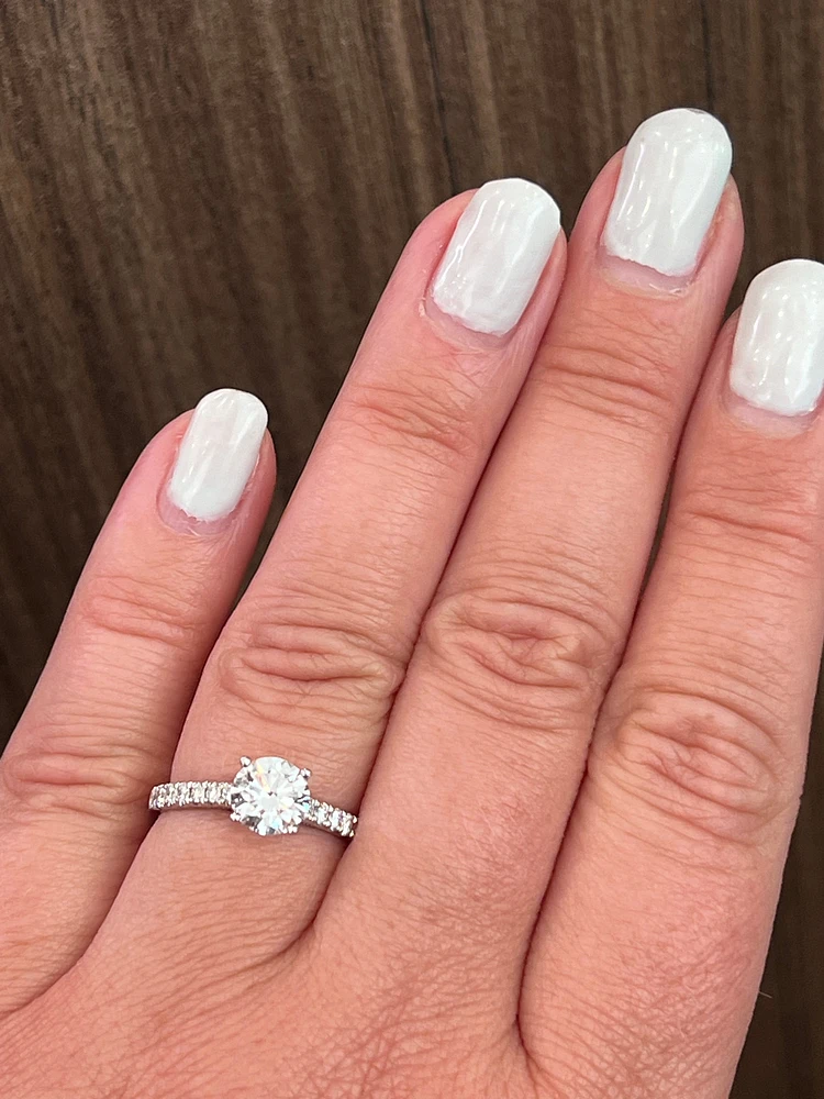 18K White Gold 1.40cttw Lab Grown Diamond Solitaire Engagement Ring