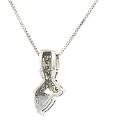 10K White Gold Mystic Topaz and Diamond Pendant