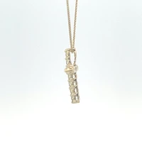 10K Yellow Gold 0.25 cttw Diamond Cross Pendant, 18"