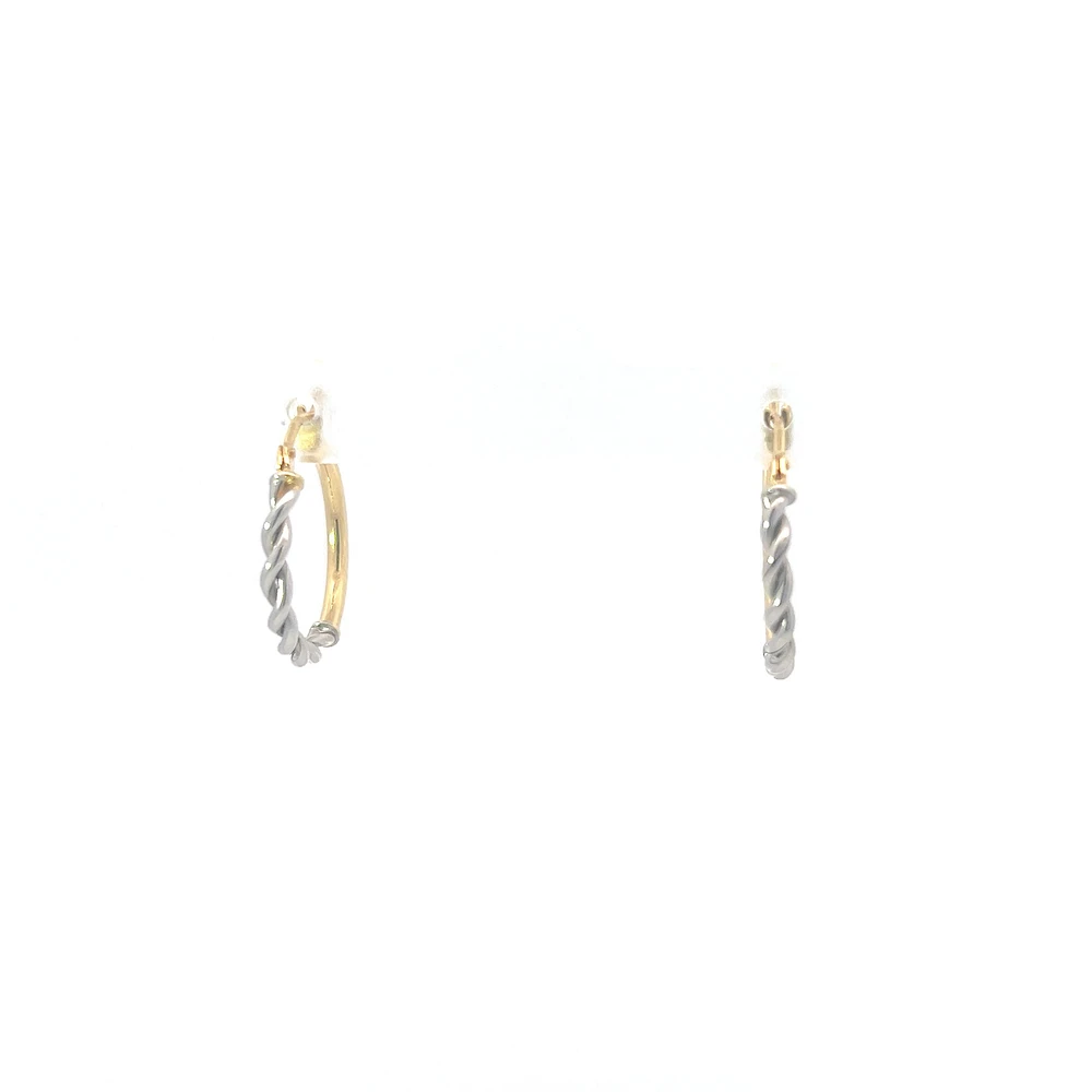 10K Yellow and White Gold Earrings