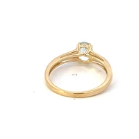 10K Yellow Gold 0.65cttw Aquamarine and 0.04cttw Diamond Ring, size 7
