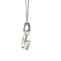 10K White Gold Mystic Topaz and Diamond Pendant