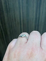 10K White Gold Heart Shape 0.054cttw Diamond Ring, size 6.5