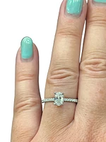 14K White Gold 0.78cttw Oval Cut Canadian Diamond Engagement Ring - /