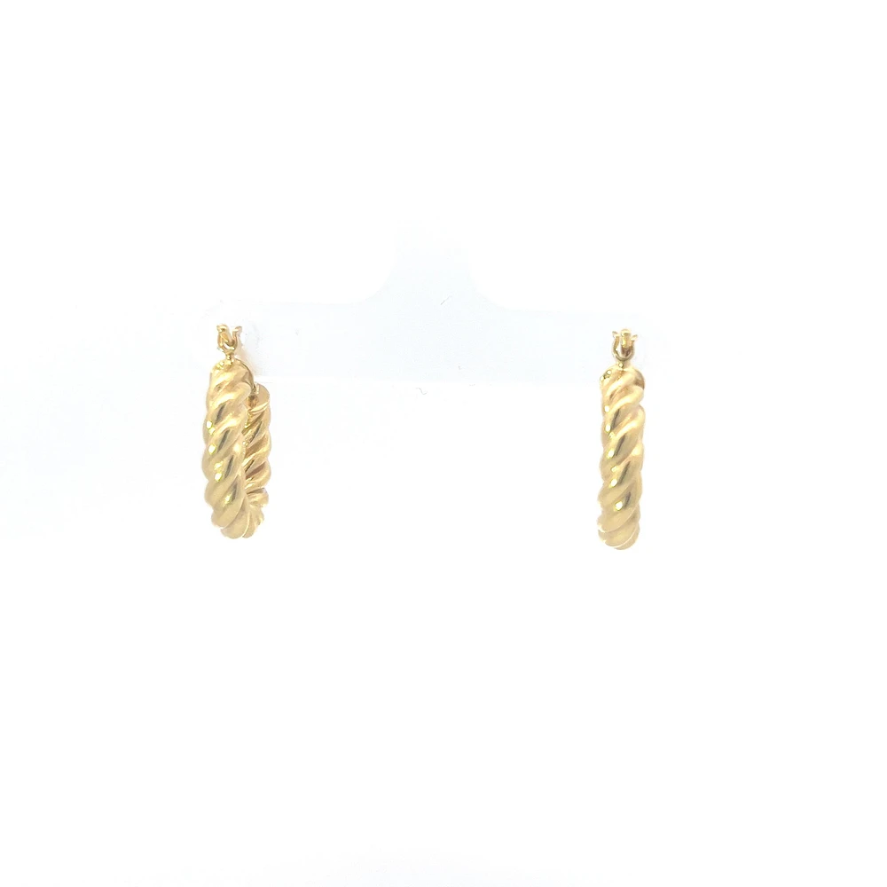 10K Yellow Gold Twisted Hoop Earrings