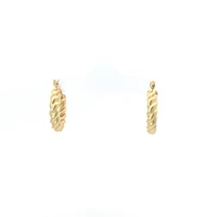 10K Yellow Gold Twisted Hoop Earrings