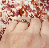 10K White & Rose Gold 0.06cttw Diamond Ring