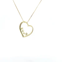 10K Yellow Gold 0.02cttw Diamond Heart Pendant, 18"