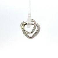 925 Silver Earrings Cubic Zirconia Heart Shaped Huggies