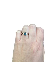 14K Rose Gold 0.91cttw Blue Topaz and 0.09cttw Diamond Ring - Size 6